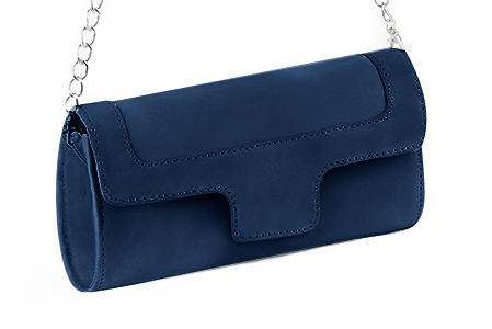 Navy blue women's dress clutch, for weddings, ceremonies, cocktails and parties. Front view - Florence KOOIJMAN